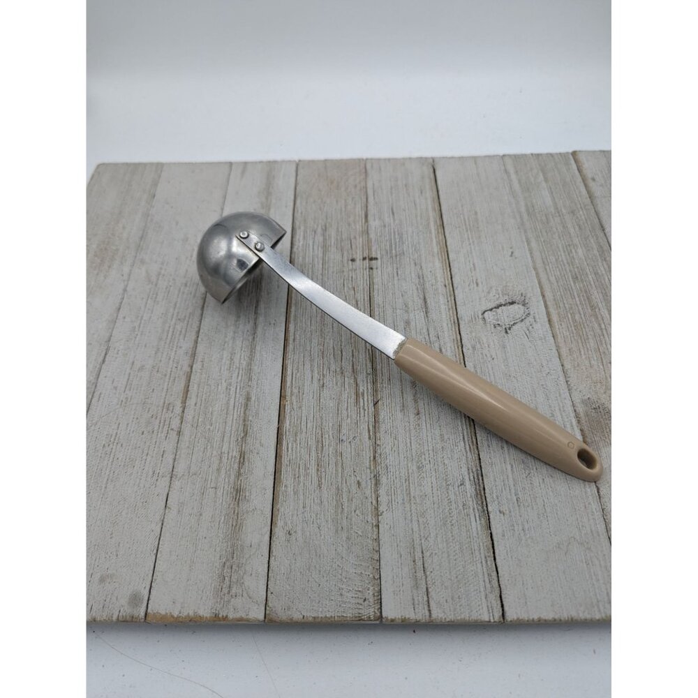 Vintage FLINT Arrowhead Stainless Steel Soup Ladle Spoon 9 1/2" Wheat handle #2 - Picture 5 of 8